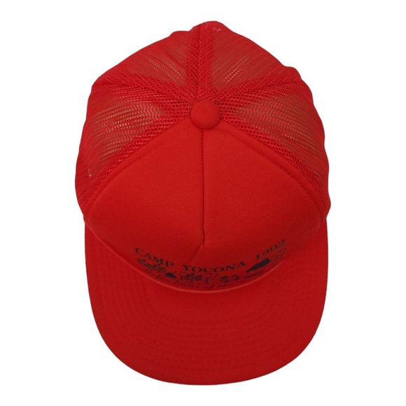 Vintage Camp Yocona 1992 Mesh OSFM Snapback Cap Trucker Foam Baseball Hat Red - Picture 6 of 13